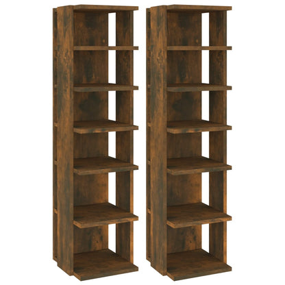 Shoe Racks 2 pcs Smoked Oak 10.8x10.6x40.2" Engineered Wood
