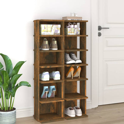 Shoe Racks 2 pcs Smoked Oak 10.8x10.6x40.2" Engineered Wood