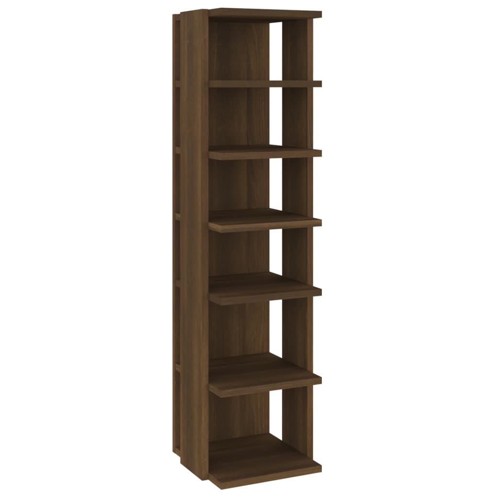 Shoe Rack Brown Oak 10.8x10.6x40.2" Engineered Wood