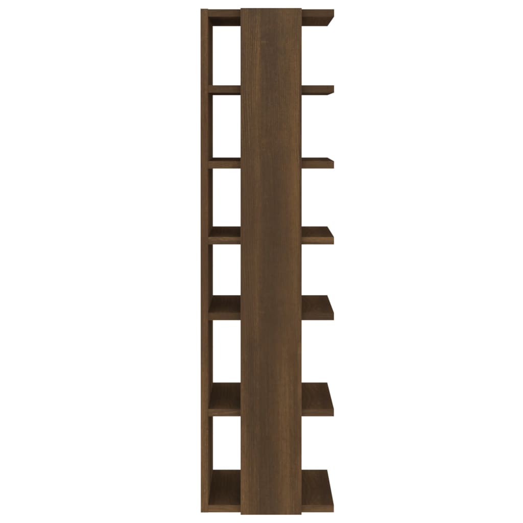 Shoe Rack Brown Oak 10.8x10.6x40.2" Engineered Wood