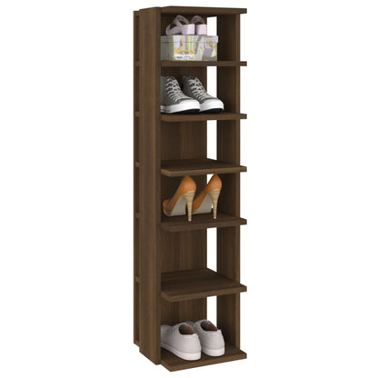 Shoe Rack Brown Oak 10.8x10.6x40.2" Engineered Wood