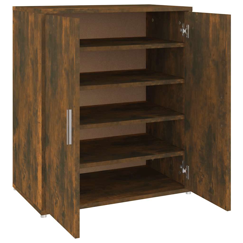 Shoe Cabinet Smoked Oak 23.6x13.8x27.6" Engineered Wood