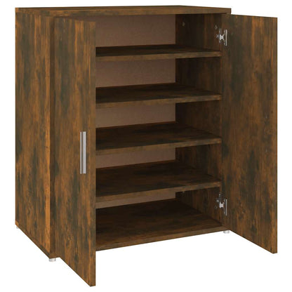 Shoe Cabinet Smoked Oak 23.6x13.8x27.6" Engineered Wood
