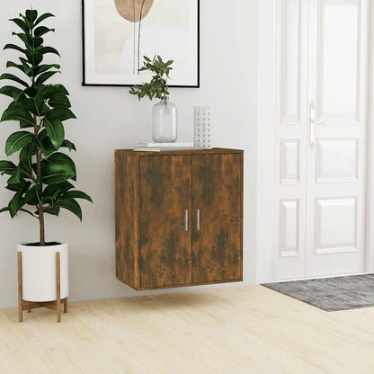 Shoe Cabinet Smoked Oak 23.6x13.8x27.6" Engineered Wood