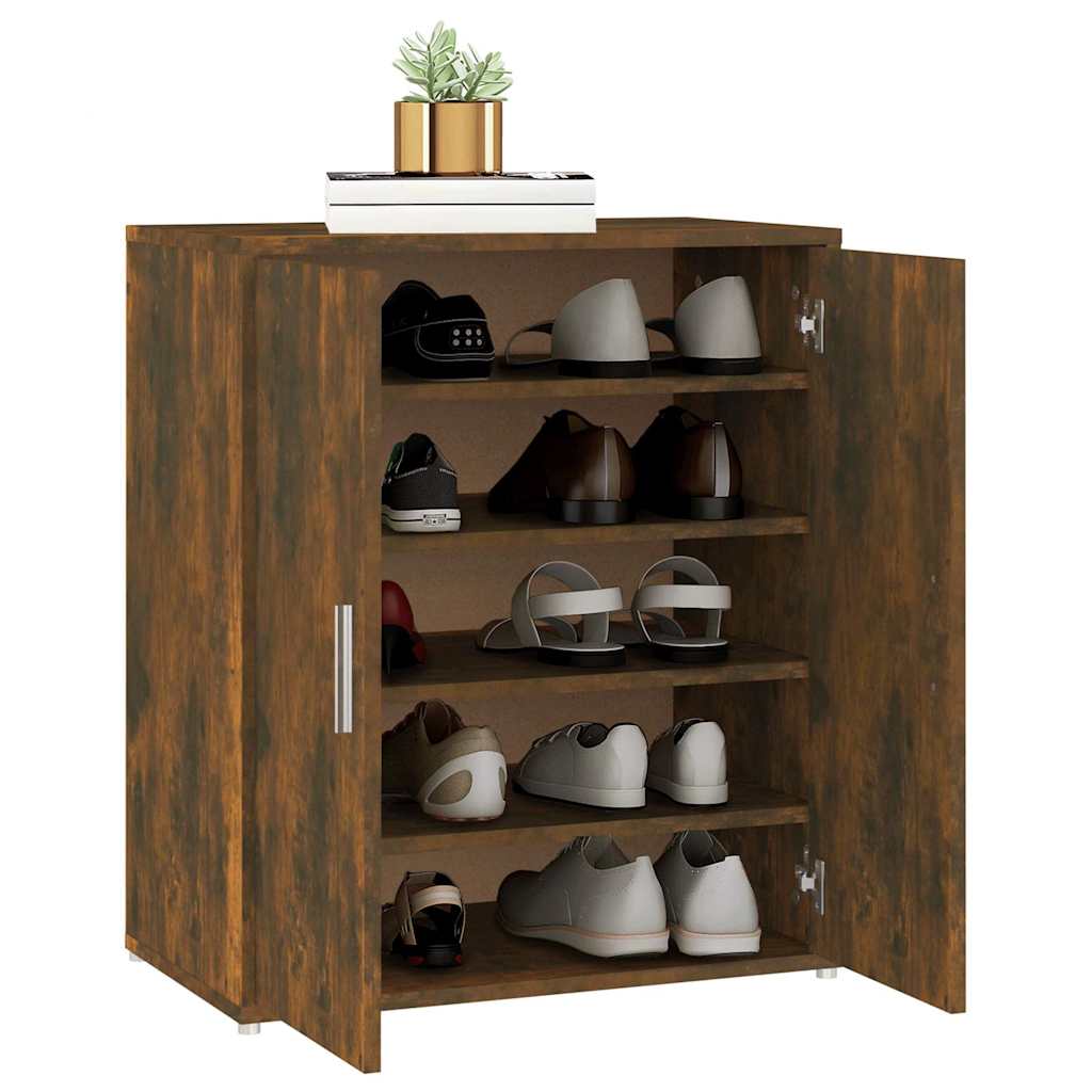 Shoe Cabinet Smoked Oak 23.6x13.8x27.6" Engineered Wood