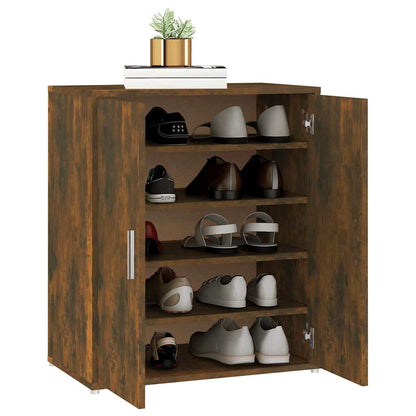 Shoe Cabinet Smoked Oak 23.6x13.8x27.6" Engineered Wood