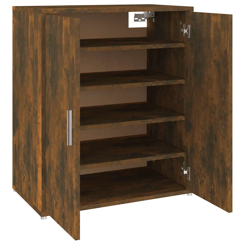Shoe Cabinet Smoked Oak 23.6x13.8x27.6" Engineered Wood