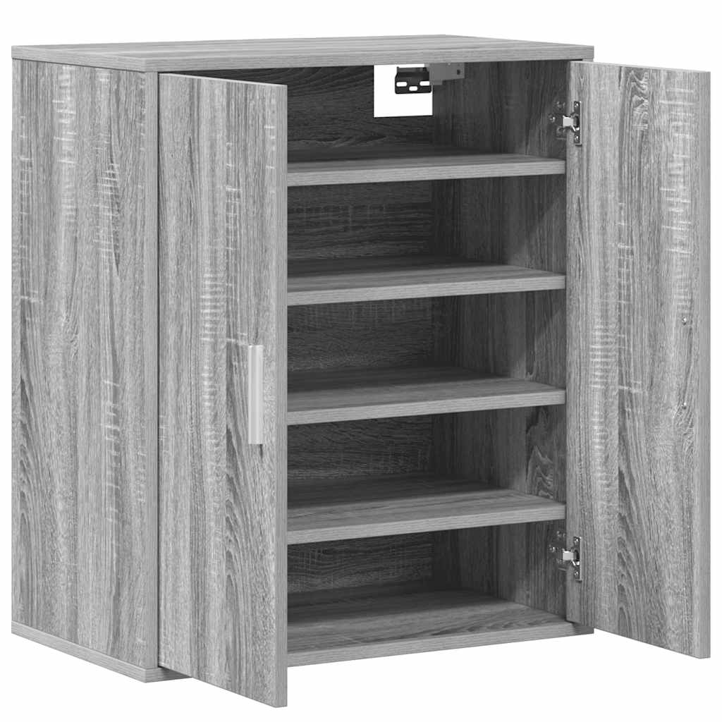 Shoe Cabinet Grey Sonoma Engineered Wood Medium Shoe Cabinet