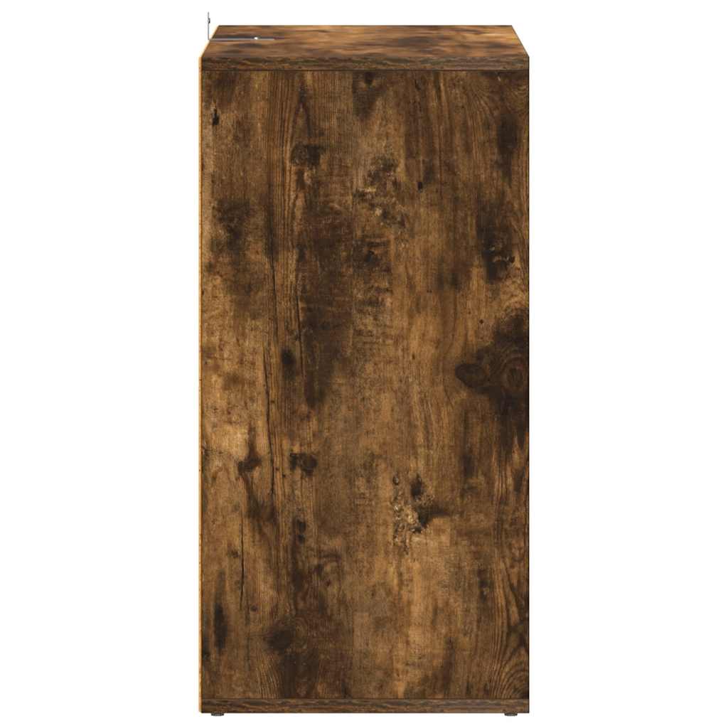 Shoe Cabinet Smoked Oak 23.6x13.8x27.6" Engineered Wood