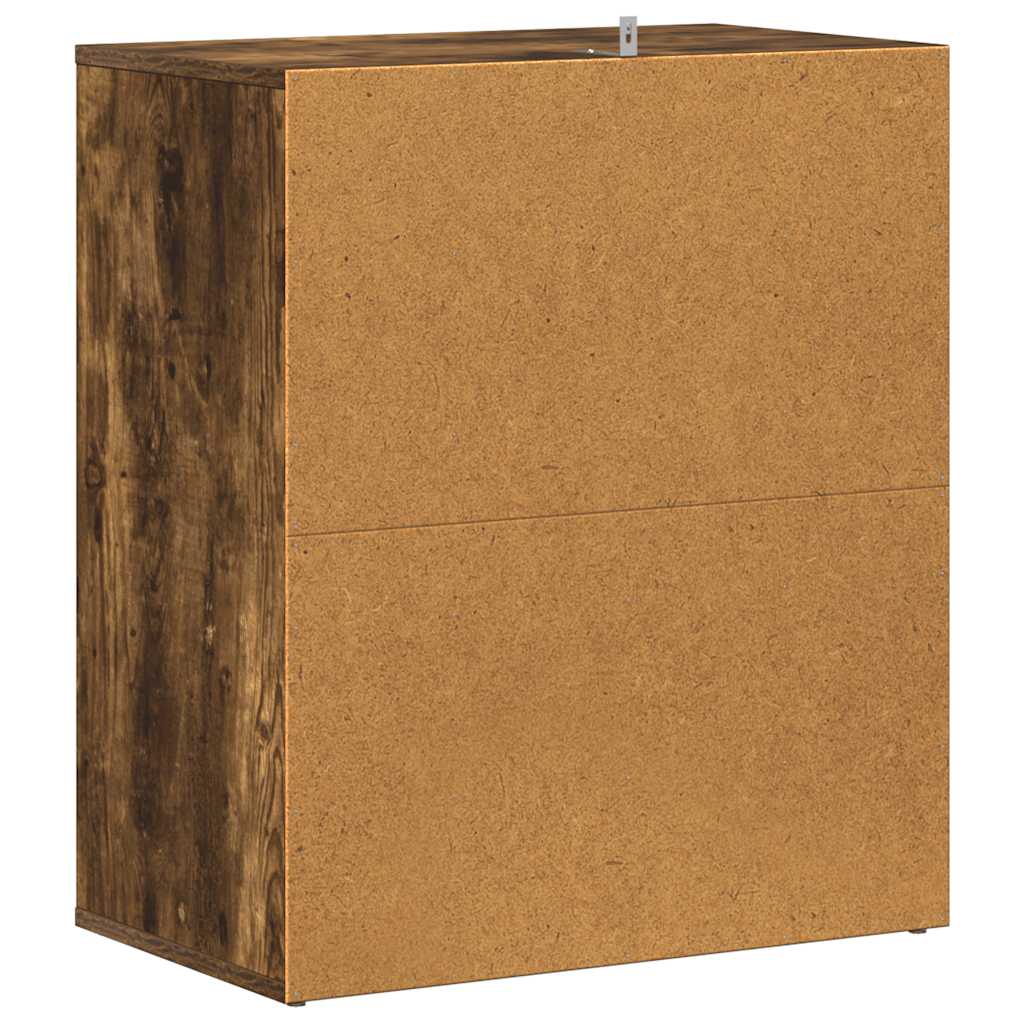 Shoe Cabinet Smoked Oak 23.6x13.8x27.6" Engineered Wood