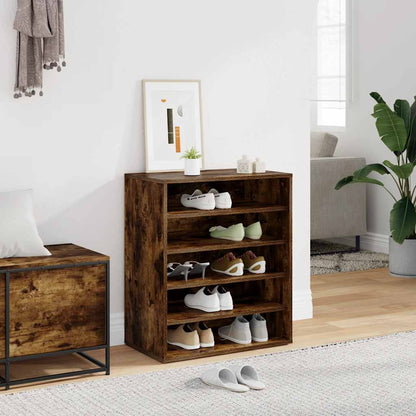 Shoe Cabinet Smoked Oak 23.6x13.8x27.6" Engineered Wood