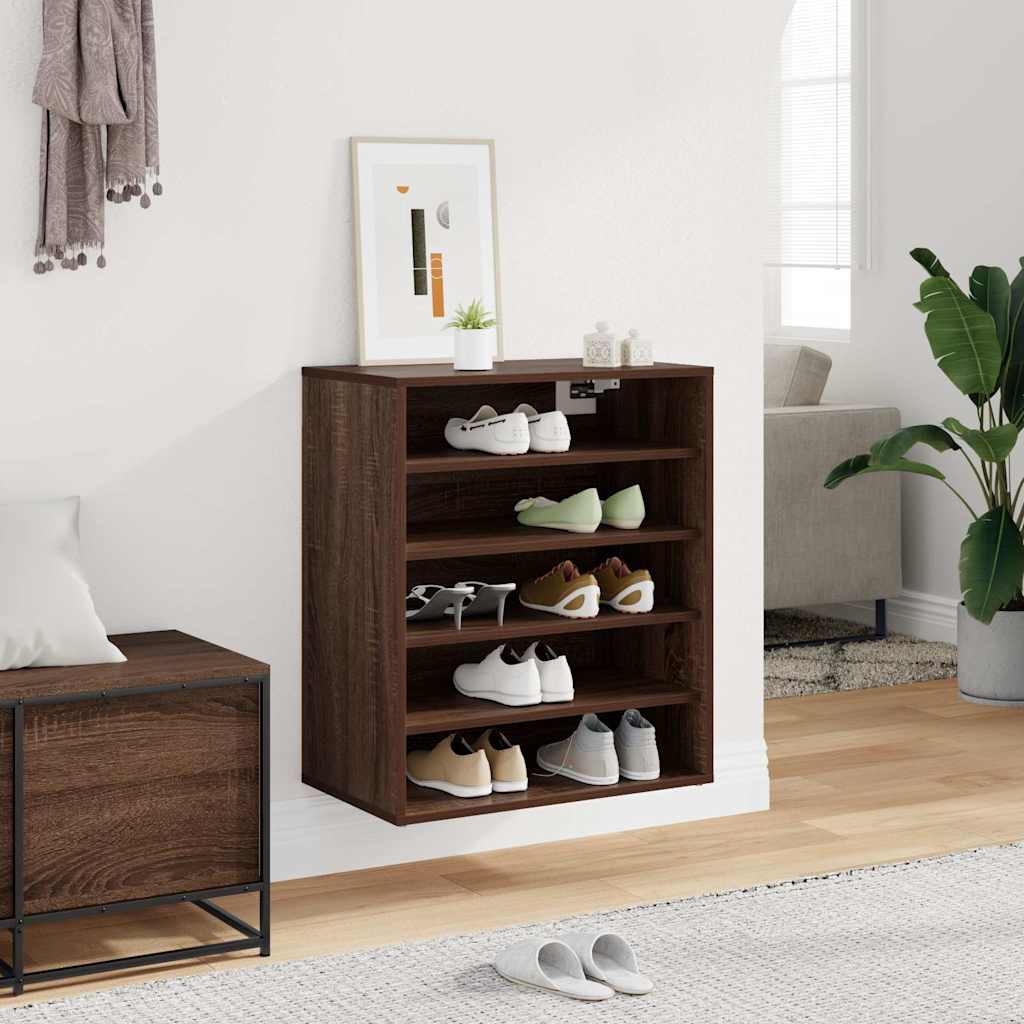 Shoe Cabinet Brown Oak 23.6x13.8x27.6" Engineered Wood