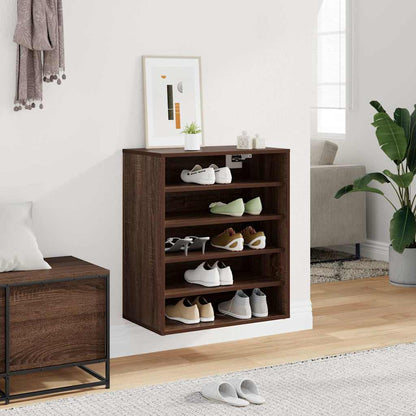 Shoe Cabinet Brown Oak 23.6x13.8x27.6" Engineered Wood