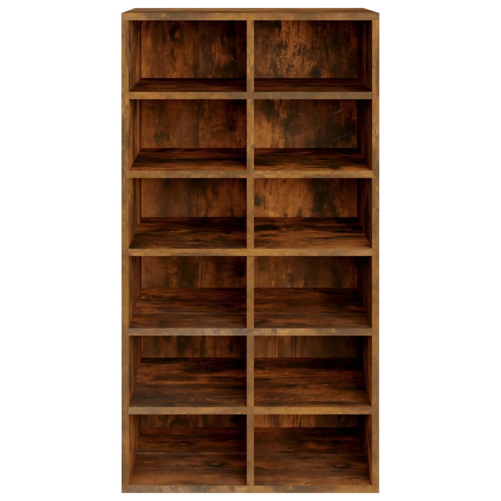 Shoe Rack Smoked Oak 21.3"x13.4"x39.6" Engineered Wood