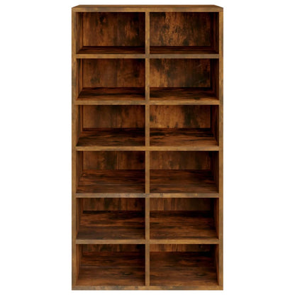 Shoe Rack Smoked Oak 21.3"x13.4"x39.6" Engineered Wood