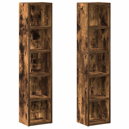 CD Cabinets 2 pcs Smoked Oak 8.3"x6.3"x36.8" Engineered Wood