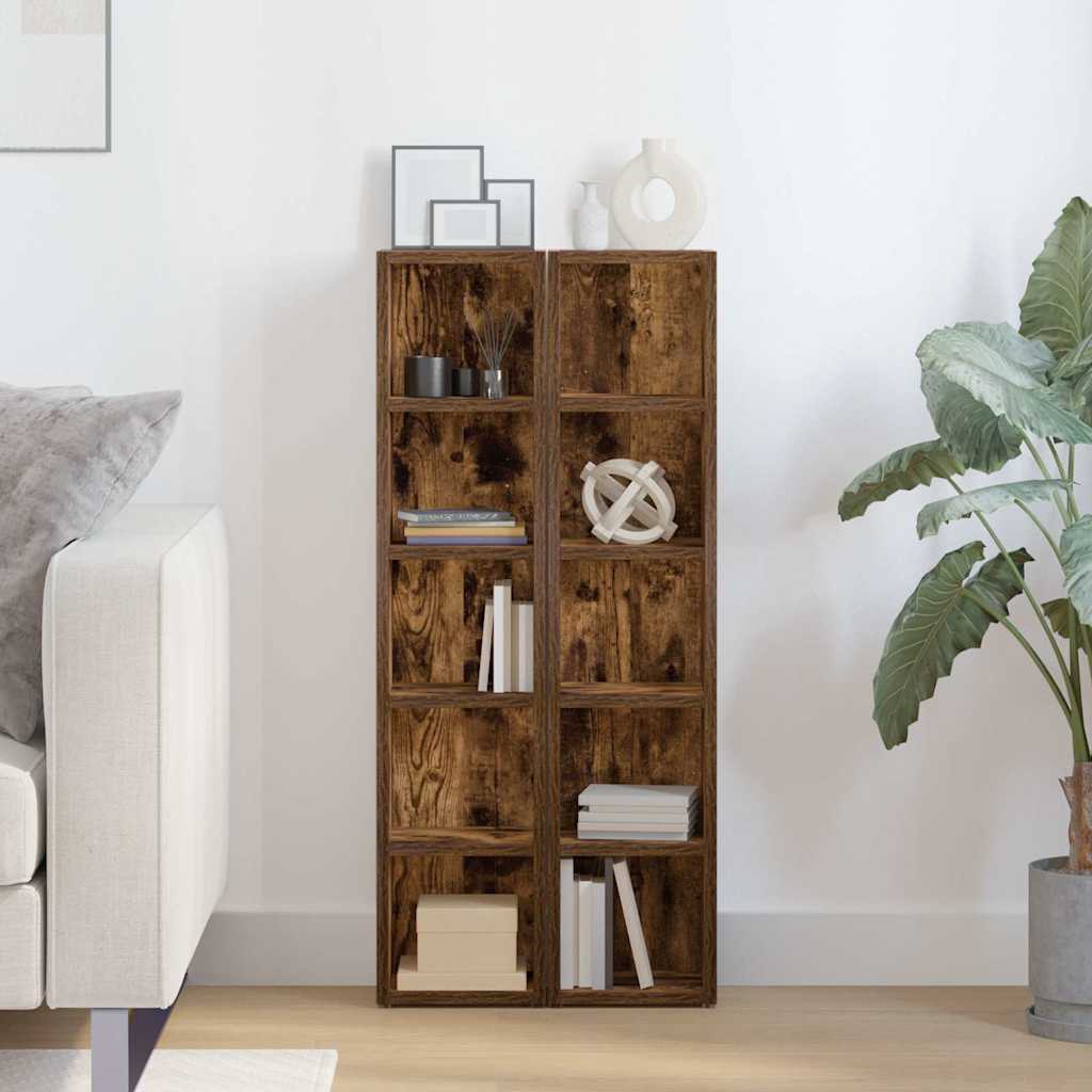 CD Cabinets 2 pcs Smoked Oak 8.3"x6.3"x36.8" Engineered Wood