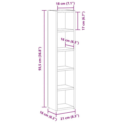 CD Cabinets 2 pcs Smoked Oak 8.3"x6.3"x36.8" Engineered Wood