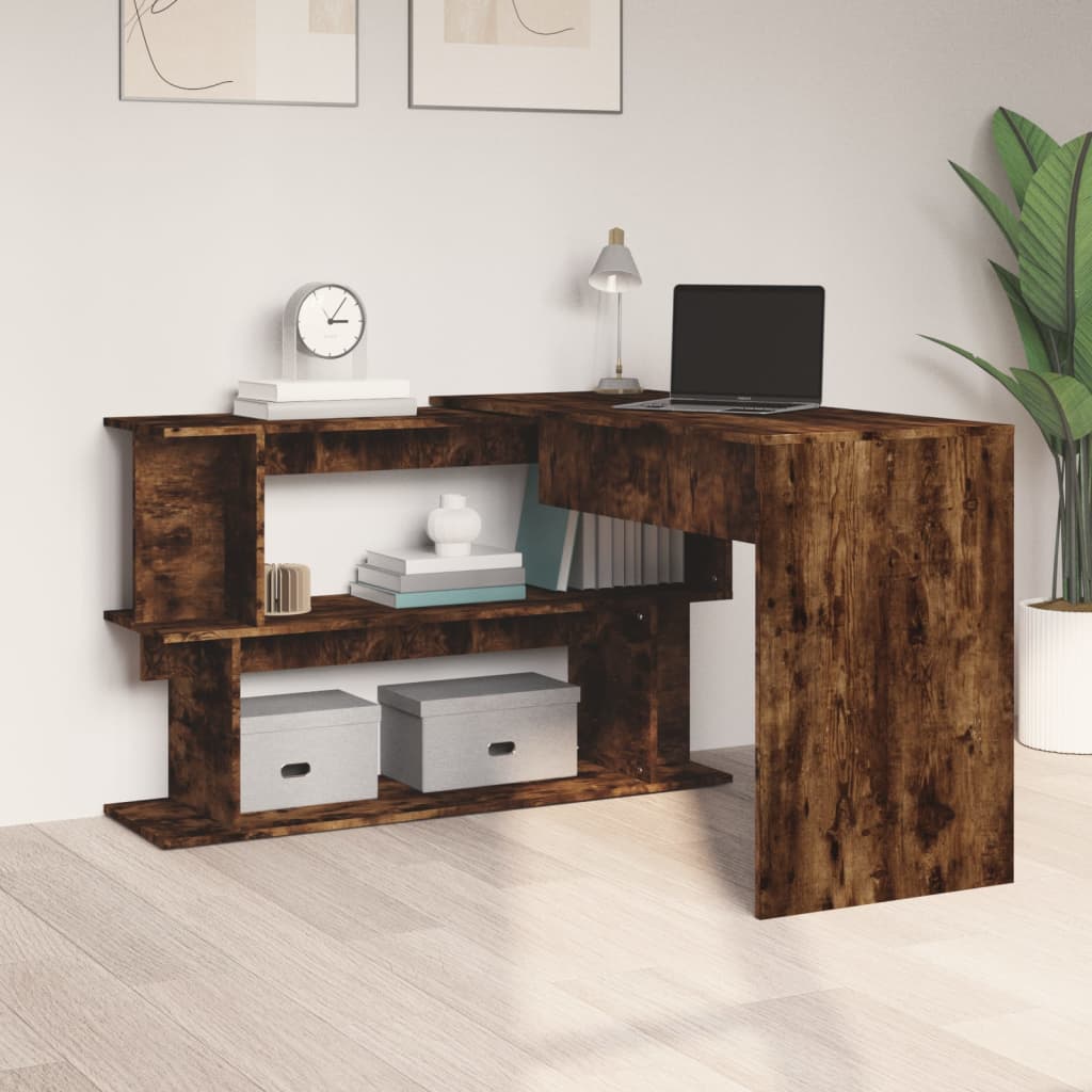 Corner Desk Smoked Oak 78.7"x19.7"x29.9" Engineered Wood