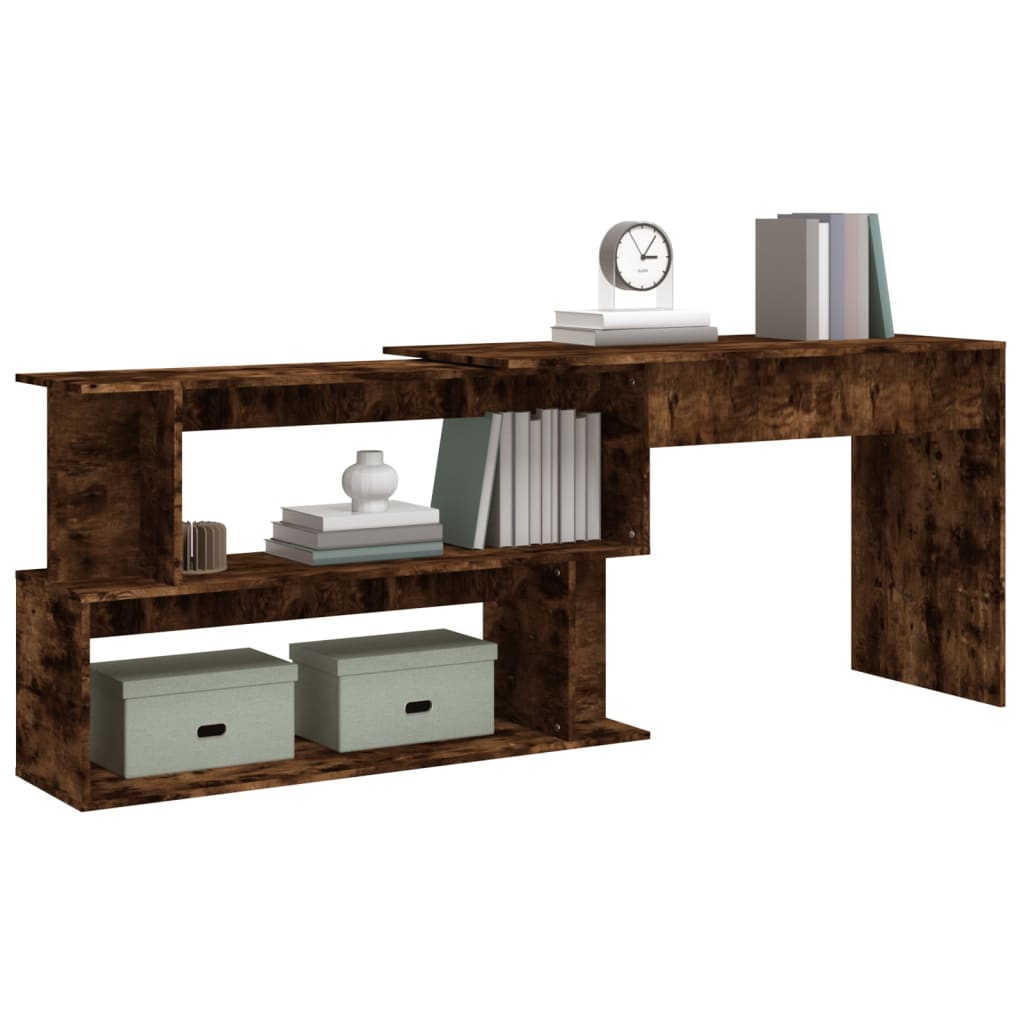 Corner Desk Smoked Oak 78.7"x19.7"x29.9" Engineered Wood
