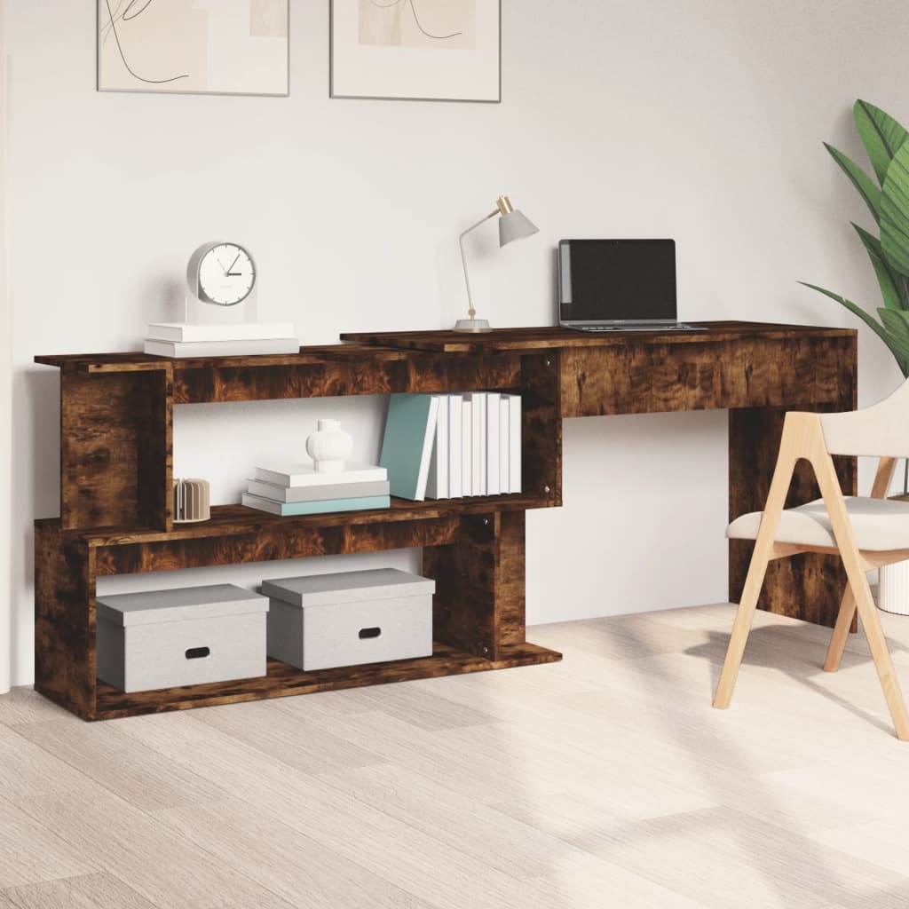 Corner Desk Smoked Oak 78.7"x19.7"x29.9" Engineered Wood