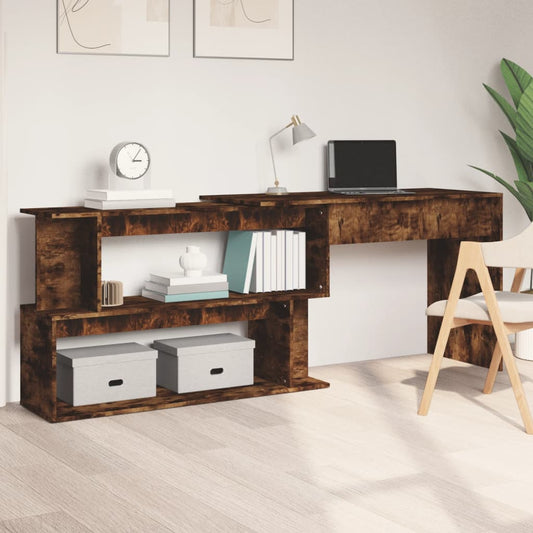 Corner Desk Smoked Oak 78.7"x19.7"x29.9" Engineered Wood