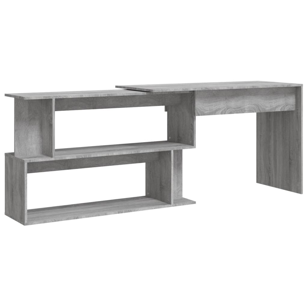 Corner Desk Gray Sonoma 78.7"x19.7"x29.9" Engineered Wood