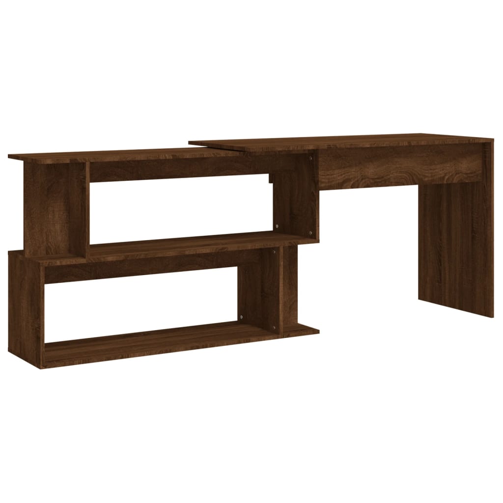 Corner Desk Brown Oak 78.7"x19.7"x29.9" Engineered Wood