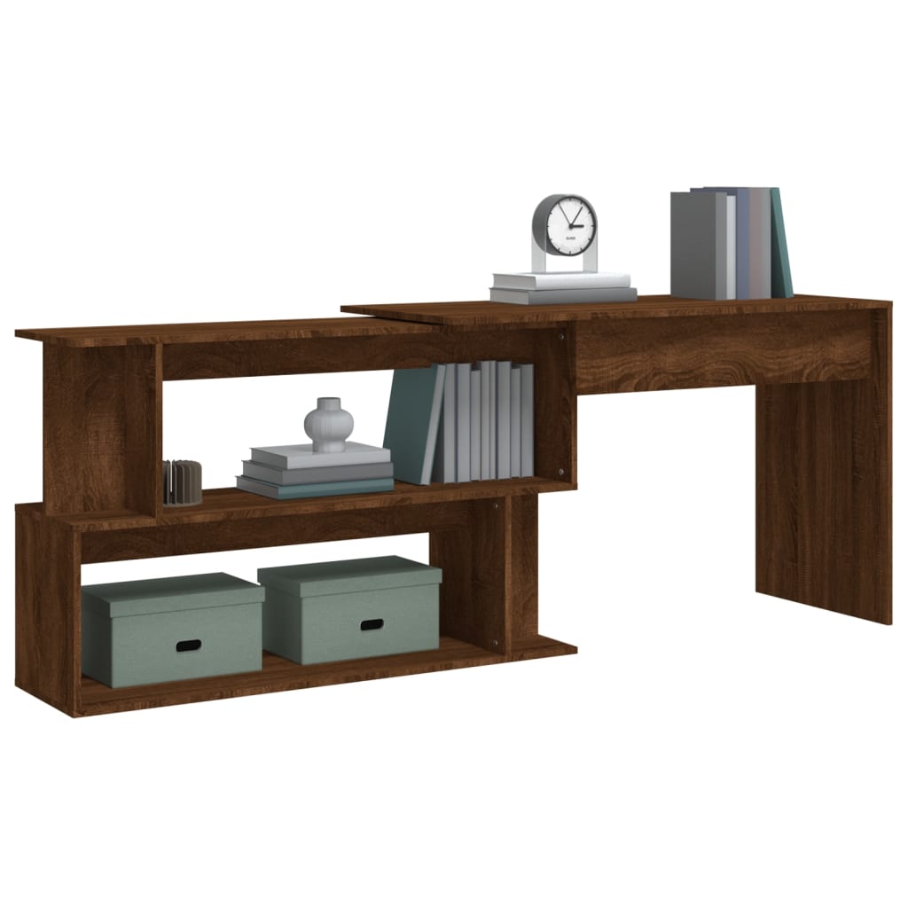 Corner Desk Brown Oak 78.7"x19.7"x29.9" Engineered Wood