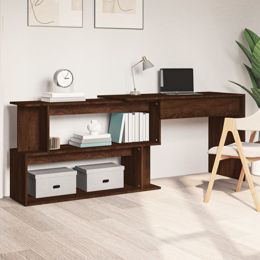 Corner Desk Brown Oak 78.7"x19.7"x29.9" Engineered Wood