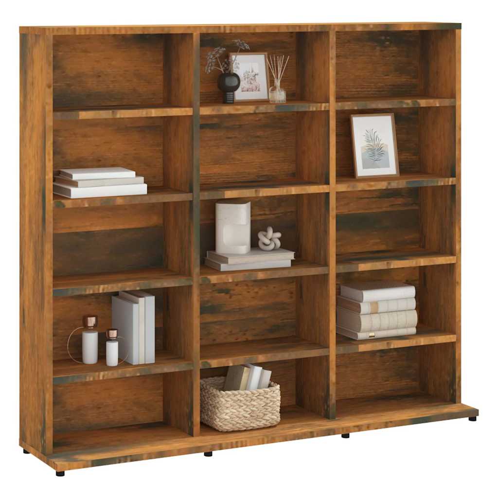 CD Cabinet Smoked Oak Engineered Wood 40.2 in x 9.1 in x 35.2 in