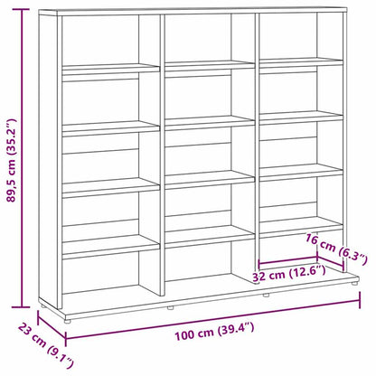 CD Cabinet Smoked Oak Engineered Wood 40.2 in x 9.1 in x 35.2 in