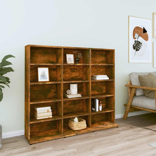 CD Cabinet Smoked Oak Engineered Wood 40.2 in x 9.1 in x 35.2 in