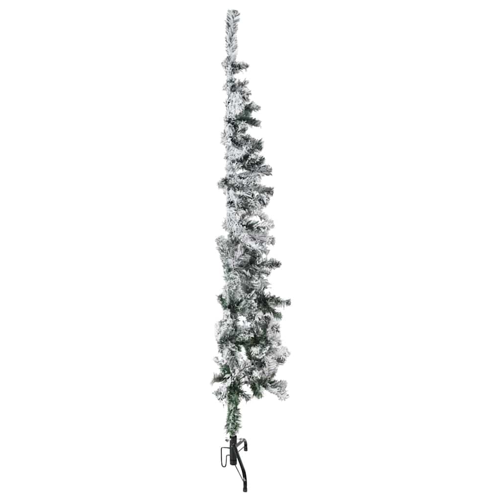 Slim Artificial Half Christmas Tree with Flocked Snow 4 ft