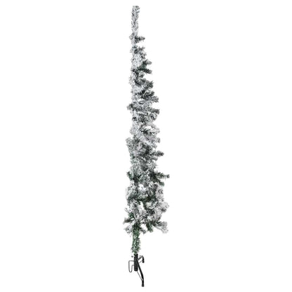 Slim Artificial Half Christmas Tree with Flocked Snow 4 ft