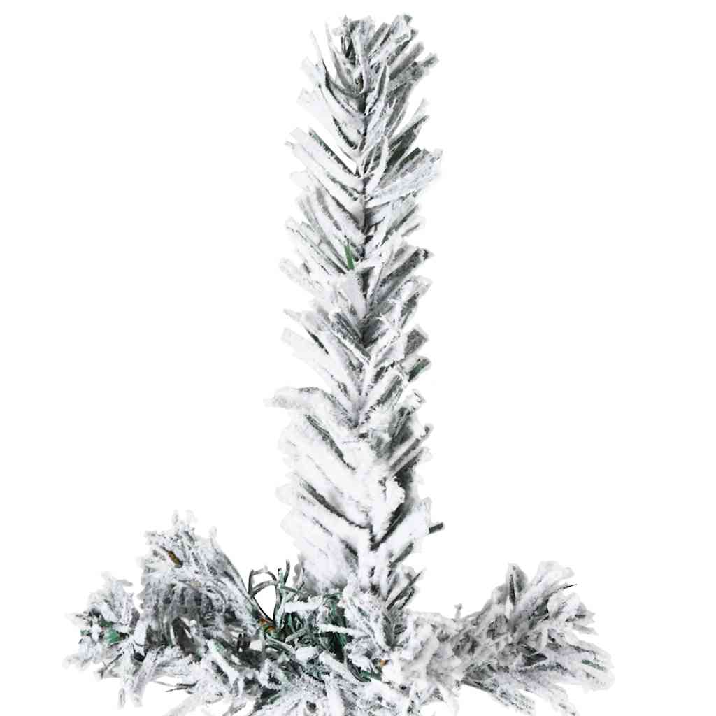 Slim Artificial Half Christmas Tree with Flocked Snow 4 ft