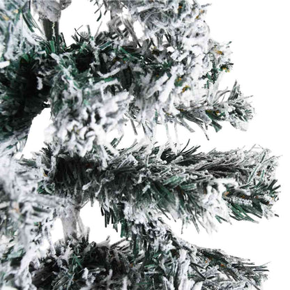 Slim Artificial Half Christmas Tree with Flocked Snow 4 ft