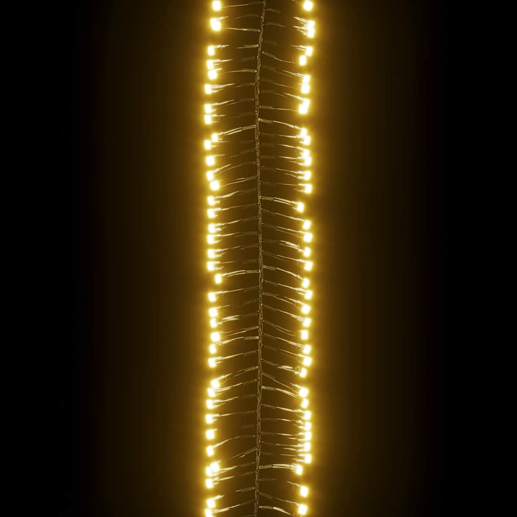 LED Cluster String Warm White, Dark Green