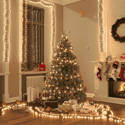 LED Cluster String Warm White, Dark Green