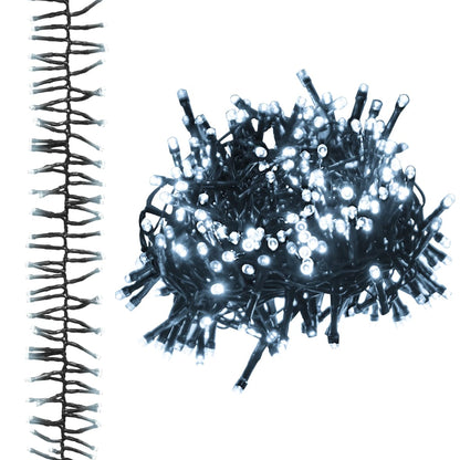 LED Cluster String Cool White, Dark Green PVC, Copper 75.6 ft long