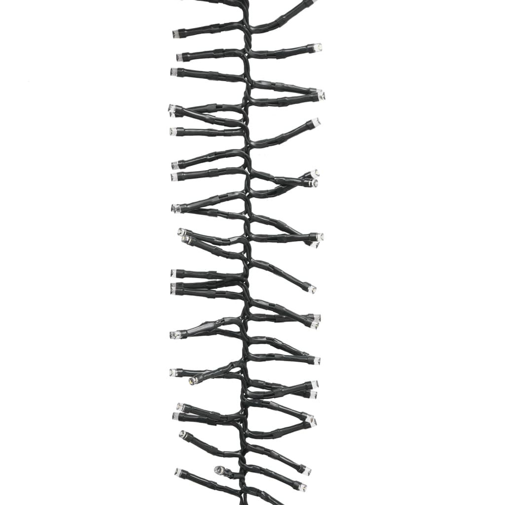 LED Cluster String Cool White, Dark Green PVC, Copper 75.6 ft long