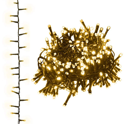 LED String Warm White, Dark Green PVC, Copper 82 ft