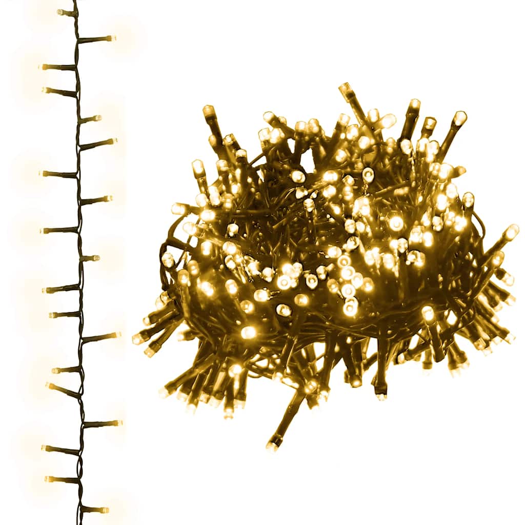 LED String Warm white and dark green PVC and copper 213.3 ft length