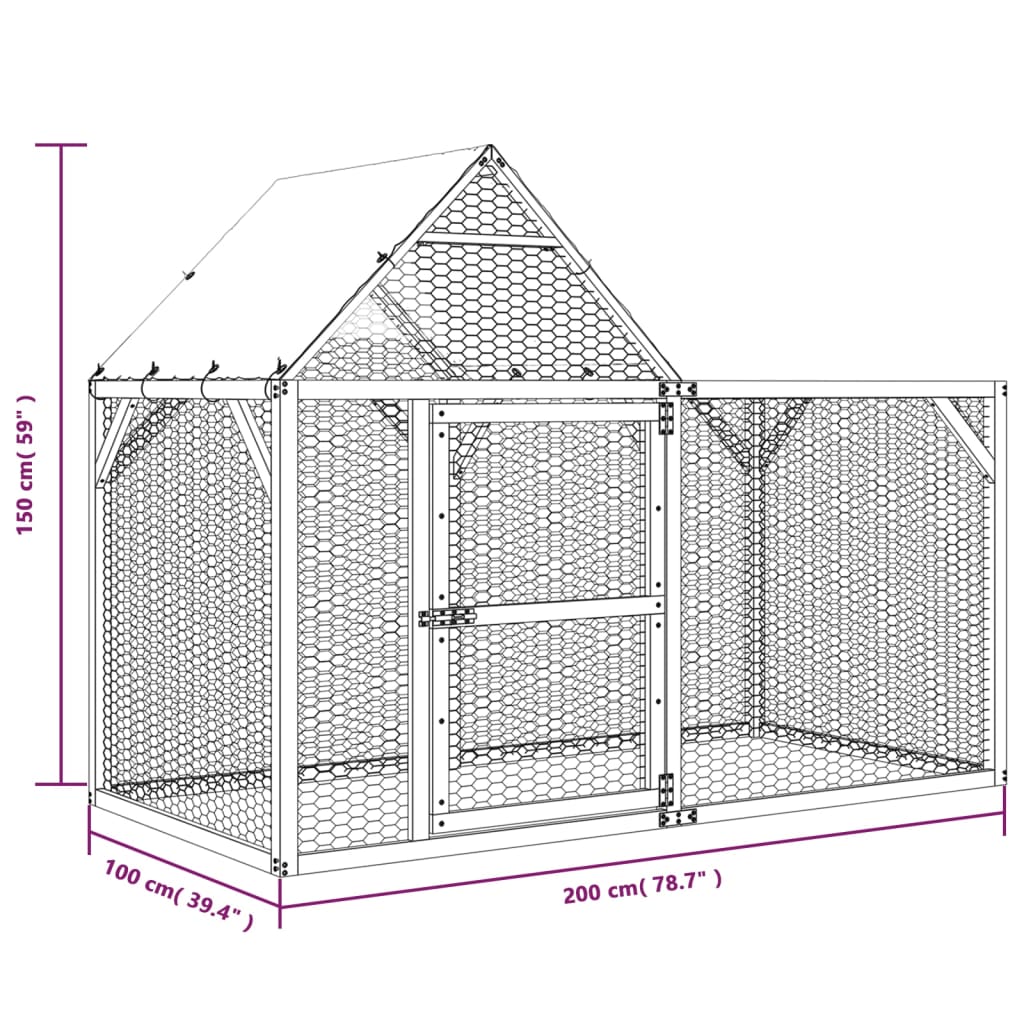 Chicken Coop Green treated pine with green polyester roof
