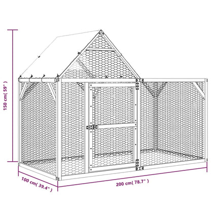 Chicken Coop Green treated pine with green polyester roof