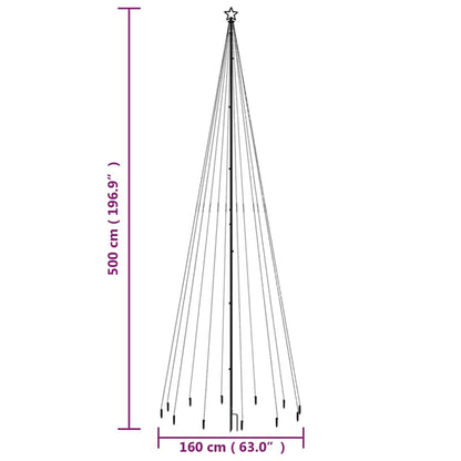 Christmas Tree with Spike Cold White 732 LEDs 196.9 "