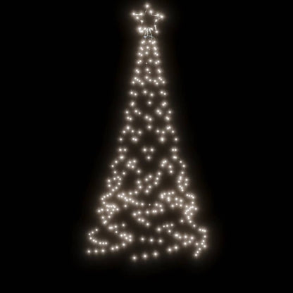 Christmas Tree With Spike Cold White Powder-coated steel