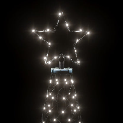 Christmas Tree With Spike Cold White Powder-coated steel