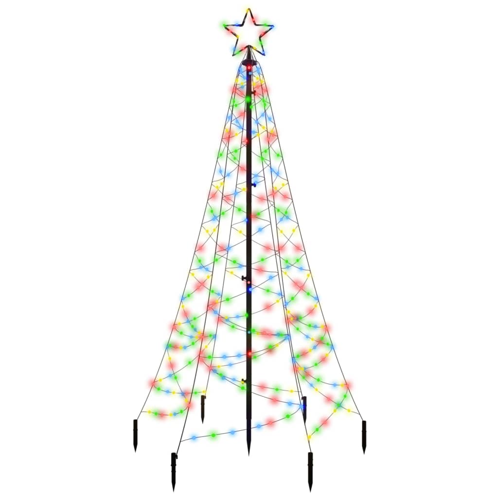 Christmas Tree with Spike Colorful 200 LEDs 6 ft