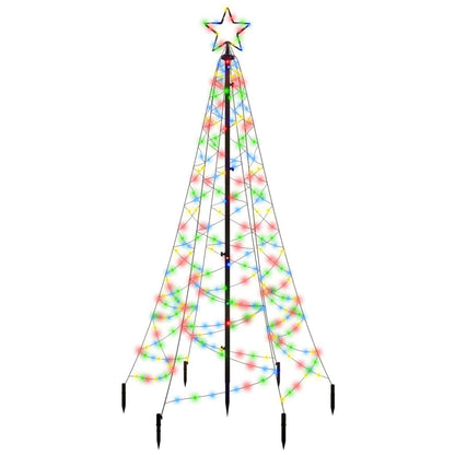 Christmas Tree with Spike Colorful 200 LEDs 6 ft
